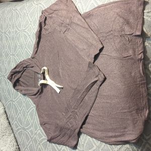 Heathered Purple Boyfriend Hoodie, L